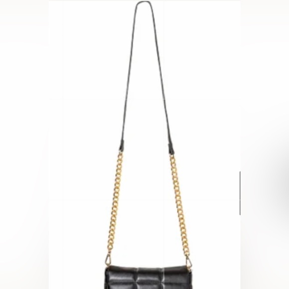 (36)New Francesca’s Holly BLACK Quilted Crossbody Bag - Picture 8 of 9